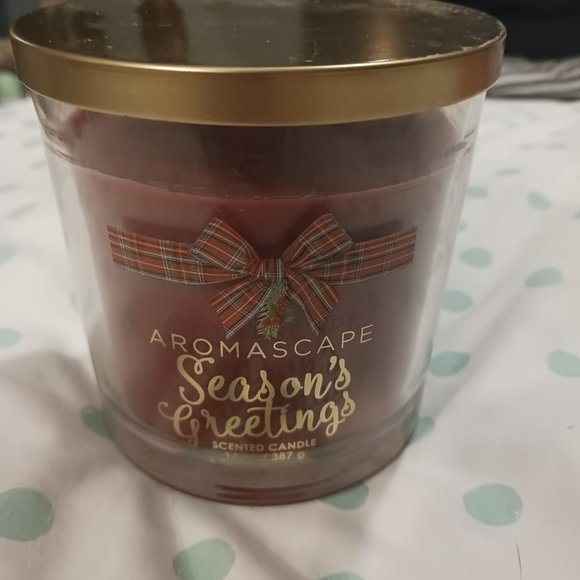 NEW! AROMASCAPE SEASON'S GREETINGS 3 WICK CANDLE - Picture 7 of 7